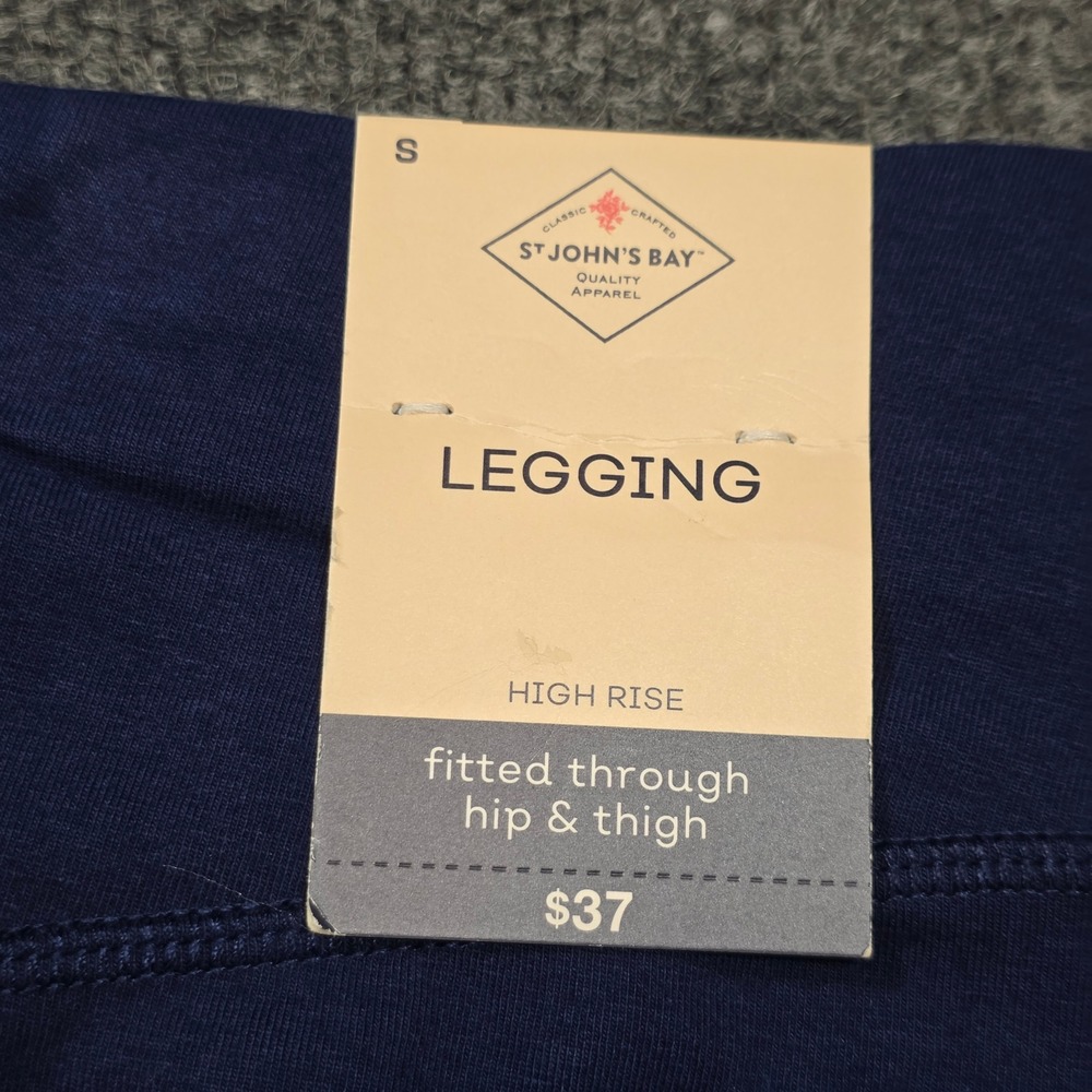 St Johns Bay Womens Blue Tummy Control High Waist Active Leggings Size S New - Picture 12 of 15